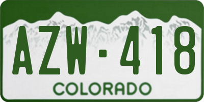 CO license plate AZW418