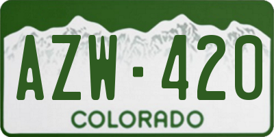 CO license plate AZW420