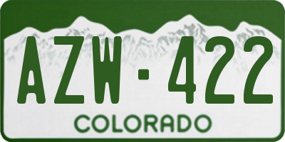 CO license plate AZW422