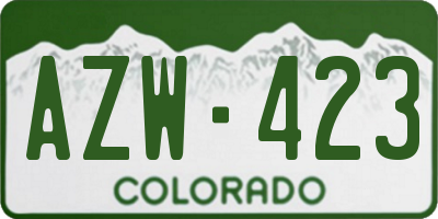 CO license plate AZW423