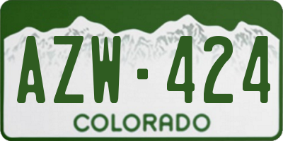 CO license plate AZW424