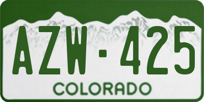 CO license plate AZW425