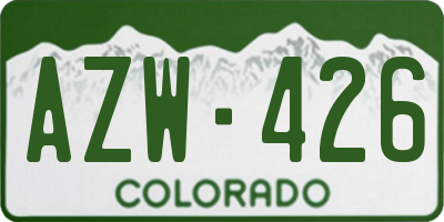 CO license plate AZW426