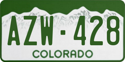 CO license plate AZW428