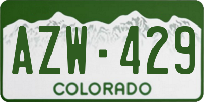 CO license plate AZW429