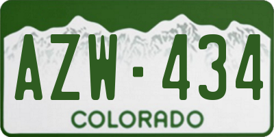 CO license plate AZW434