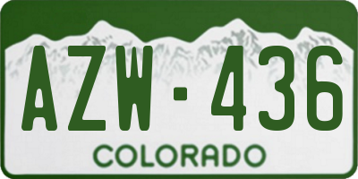 CO license plate AZW436