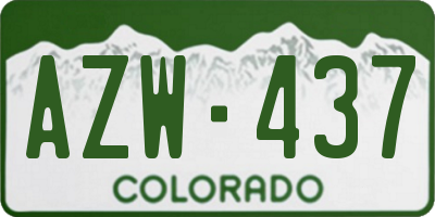 CO license plate AZW437