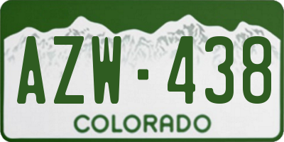 CO license plate AZW438