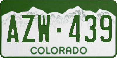 CO license plate AZW439