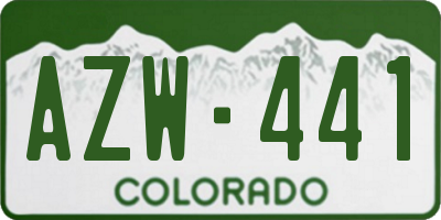 CO license plate AZW441