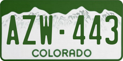 CO license plate AZW443