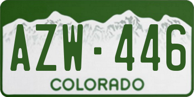 CO license plate AZW446