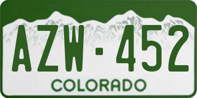 CO license plate AZW452