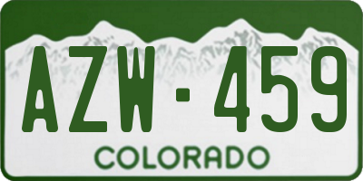 CO license plate AZW459