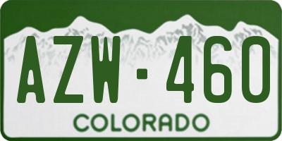 CO license plate AZW460