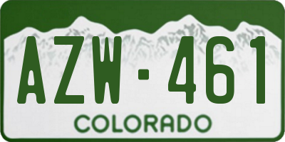 CO license plate AZW461