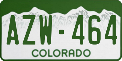 CO license plate AZW464