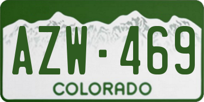 CO license plate AZW469