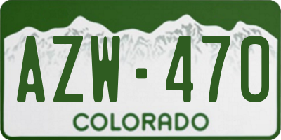 CO license plate AZW470