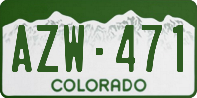 CO license plate AZW471