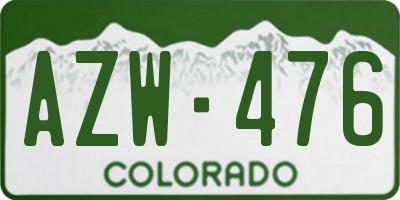 CO license plate AZW476