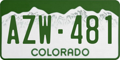 CO license plate AZW481