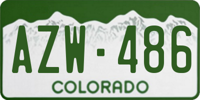 CO license plate AZW486