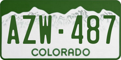 CO license plate AZW487