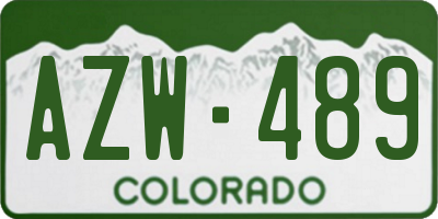 CO license plate AZW489