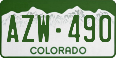 CO license plate AZW490