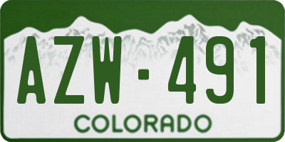 CO license plate AZW491