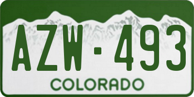 CO license plate AZW493