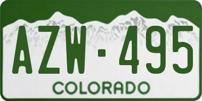 CO license plate AZW495