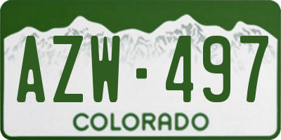 CO license plate AZW497