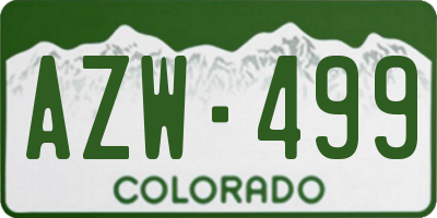 CO license plate AZW499