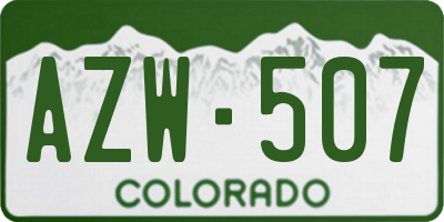 CO license plate AZW507