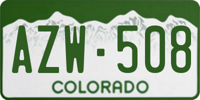 CO license plate AZW508