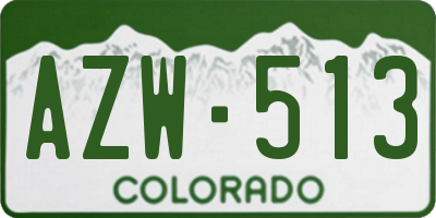 CO license plate AZW513