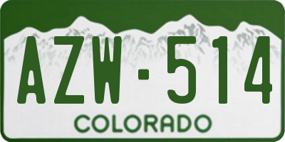 CO license plate AZW514