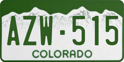 CO license plate AZW515