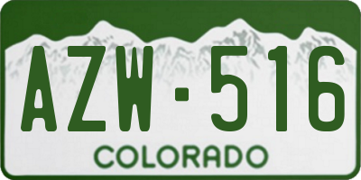 CO license plate AZW516