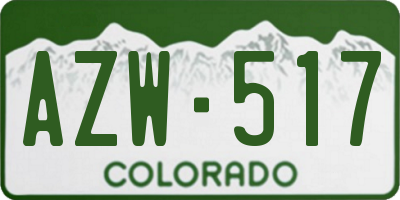 CO license plate AZW517