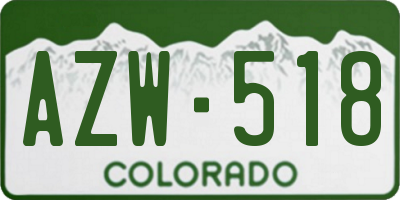 CO license plate AZW518