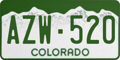 CO license plate AZW520