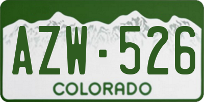 CO license plate AZW526