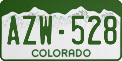 CO license plate AZW528