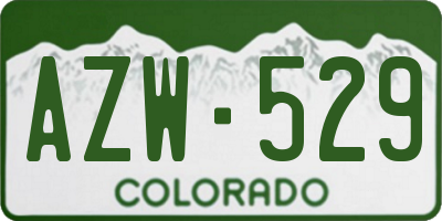 CO license plate AZW529