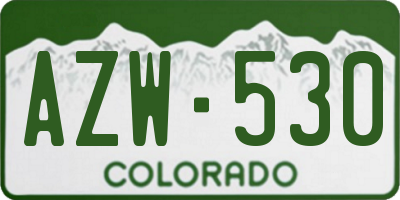 CO license plate AZW530