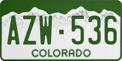 CO license plate AZW536